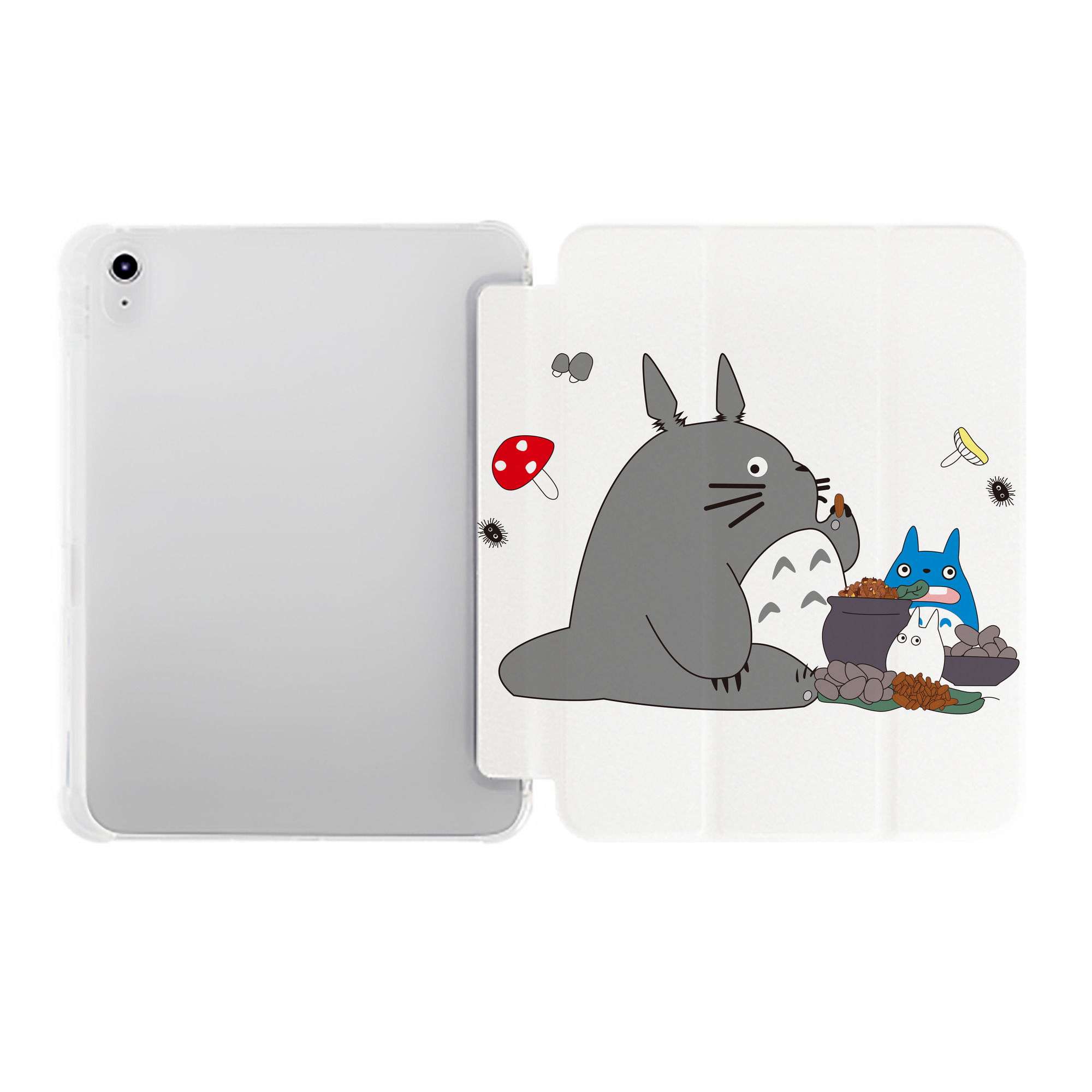 （画像用） となりのトトロ 草壁メイ 草壁サツキ My Neighbor Totoro Satsuki Kusakabe Mei Kusakabe IPad ケース ペン収納付き 三つ折りスタンド PUレザー×シリコン 対応機種9.5/10.5/10.9インチ